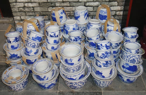 Chinees blauw en witte keramieken bloempotten